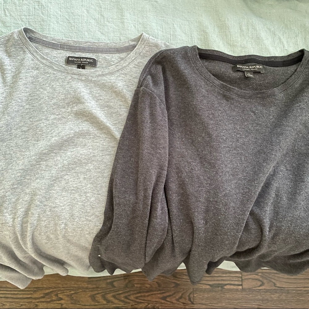 Two Banana Republic Luxury Touch Long Sleeve T-shirts